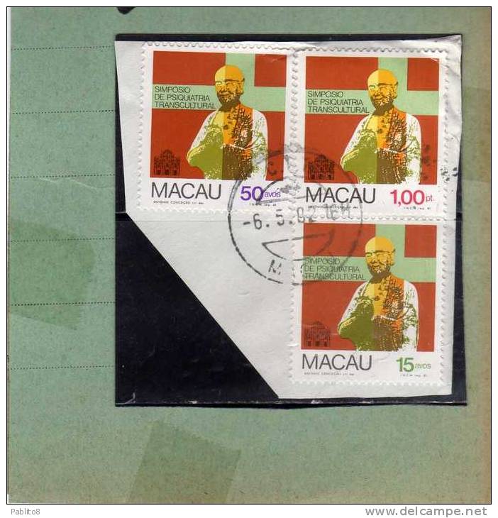MACAO PORTOGALLO MACAU PORTUGAL 1981 PSYCHIATRY SYMPOSIUM PSICHIATRICO - Used Stamps