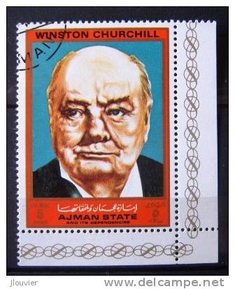 Timbre Oblitéré : Sir Winston Churchill. Ajman State And Its Dependencies.Poste Aérienne. Michel N° 2518A - 1972. - Sir Winston Churchill