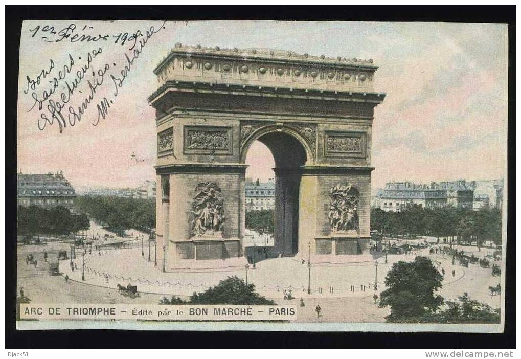 ARC DE TRIOMPHE - Edité Par Le BON MARCHE - PARIS -  Animation - 1905 - Loten, Series, Verzamelingen