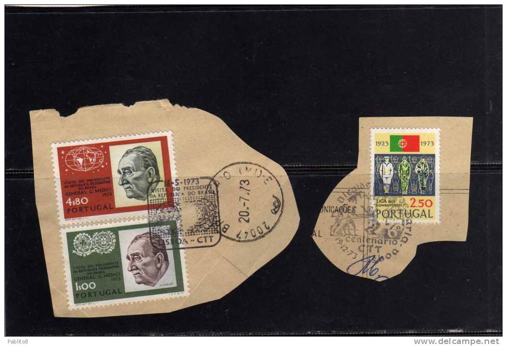 PORTUGAL PORTOGALLO 1973 PRESIDENT BRAZIL BRESIL PRESIDENTE BRASILE + EX COMBATTENTI FLIGHTERS USED FDC - Used Stamps