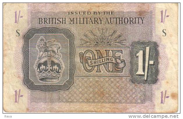 UNITED KINGDOM 1 SHILLING PURPLE LION EMBLEM FRONT & MOTIF BACK  ND(1940's)? PM? READ DESCRIPTION !! - Britse Militaire Autoriteit