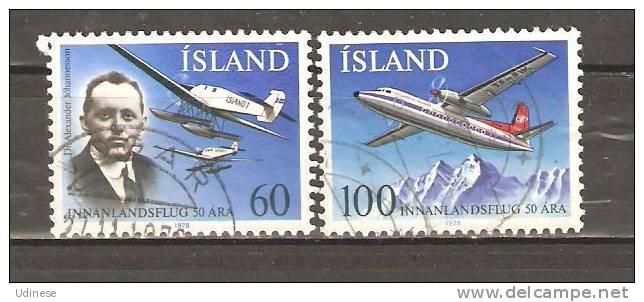 ICELAND 1978  - AIR SERVICE - CPL. SET - USED OBLITERE GESTEMPELT USADO - Gebruikt