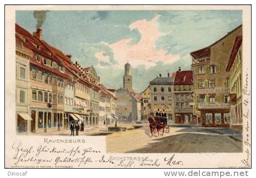 AK Ravensburg, Bachstrasse, Künstlerkarte, 1901, Used - Ravensburg