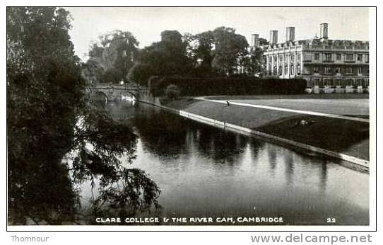 CAMBRIDGE  - Clare College & The River Cam  -  BELLE  CARTE PHOTO  SM  - - Cambridge