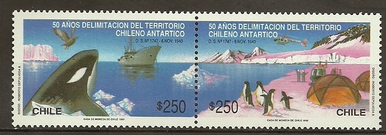 Chile 1990 Birds Oiseaux Aves Chilean Antarctic  Skua Penguin MNH - Penguins