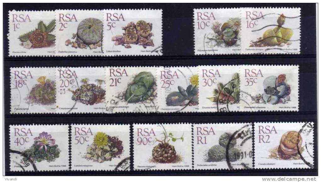 South Africa - 1988/90 - Succulents (Part Set) - Used - Used Stamps