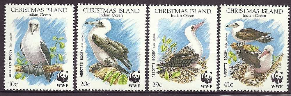 Christmas Island 1990 Birds Oiseaux   Aves WWF Protection Of Nature  Booby MNH - Marine Web-footed Birds