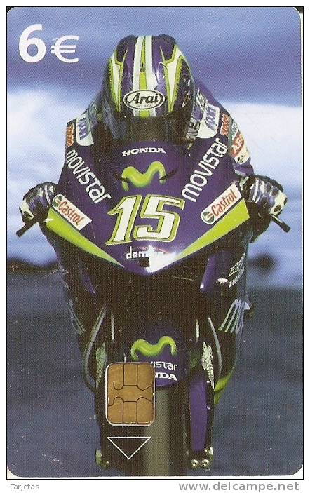 TARJETA DE ESPAÑA DE UNA MOTO MOVISTAR (un Poco Rozada) - Commemorative Advertisment