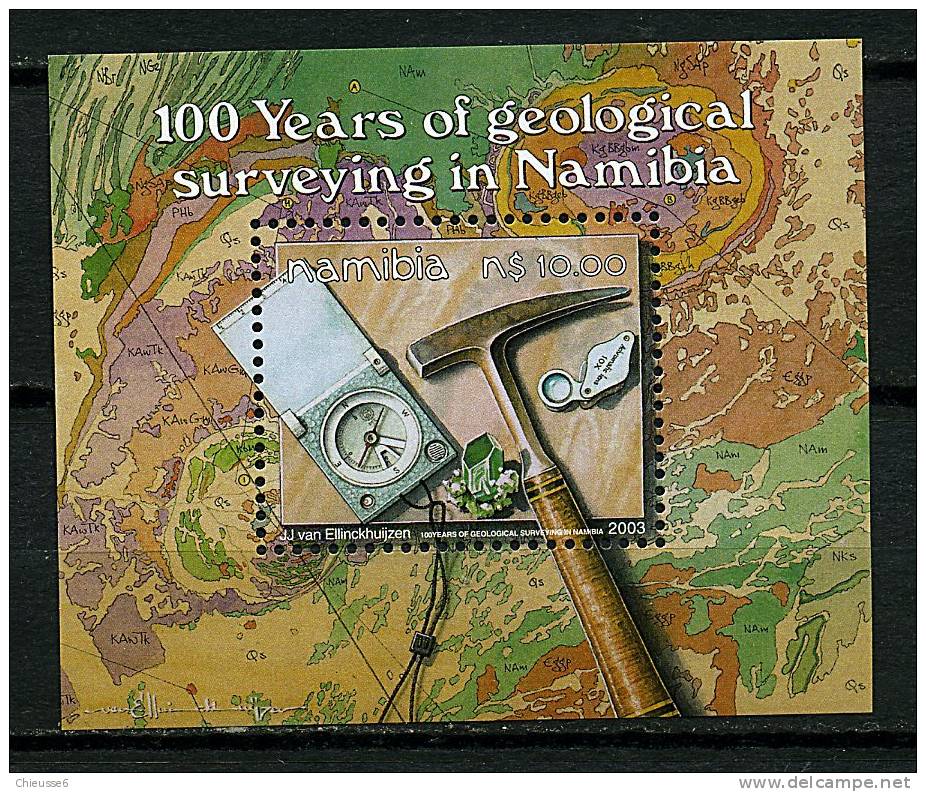 Namibie ** Bloc N° 64 - 100 Ans De Recherche Géologique - Namibie (1990- ...)