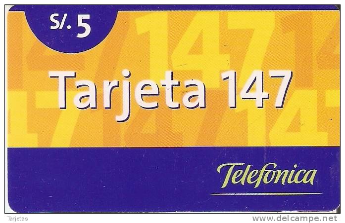 TARJETA DE ARGENTINA DE TELEFONICA TARJETA 147 DE 5$ - Perú
