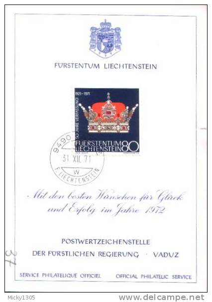 Liechtenstein - Spezialbeleg / Special Document (y105) - Storia Postale