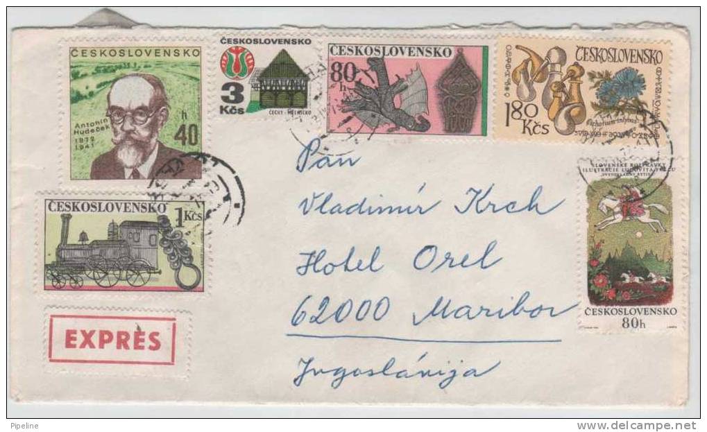 Czechoslovakia Cover Sent Express To Yugoslavia 2-9-1972 With More Topic Stamps - Ongebruikt