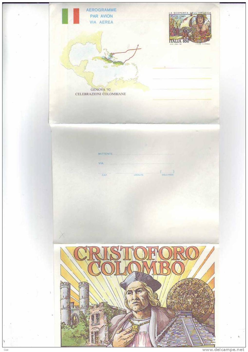ITALIA 1992 - Biglietto Postale Nuovo - Cristoforo Colombo - Cristóbal Colón