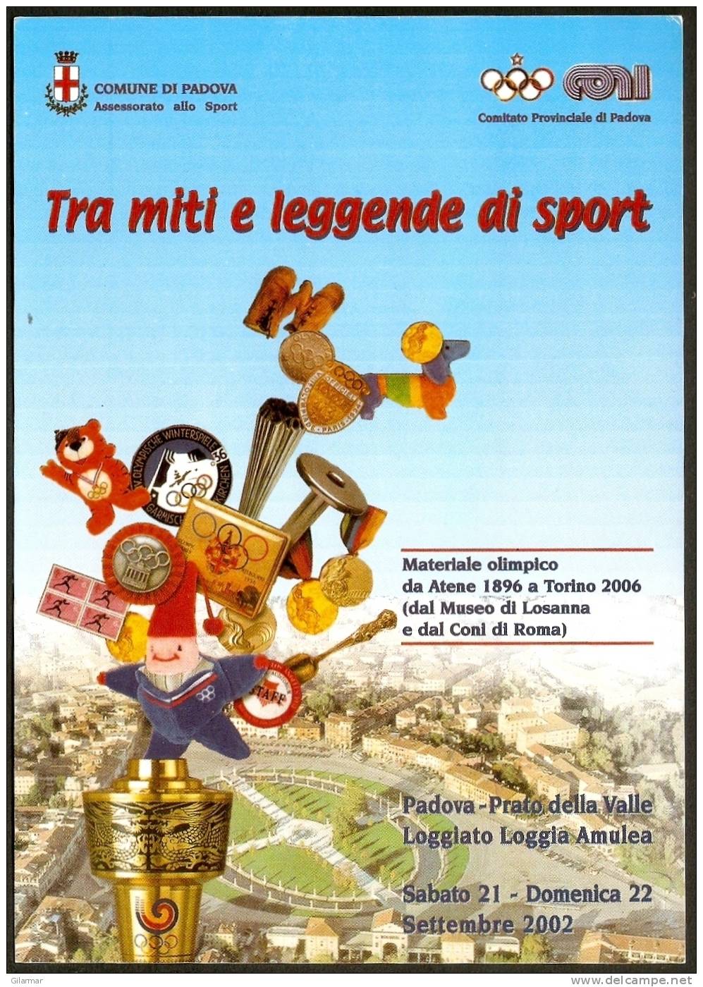 OLYMPIC ITALIA PADOVA 2002 - MOSTRA FILATELICA UICOS - TRA MITI E LEGGENDE DI SPORT - CARTOLINA UFFICIALE - Sommer 2004: Athen