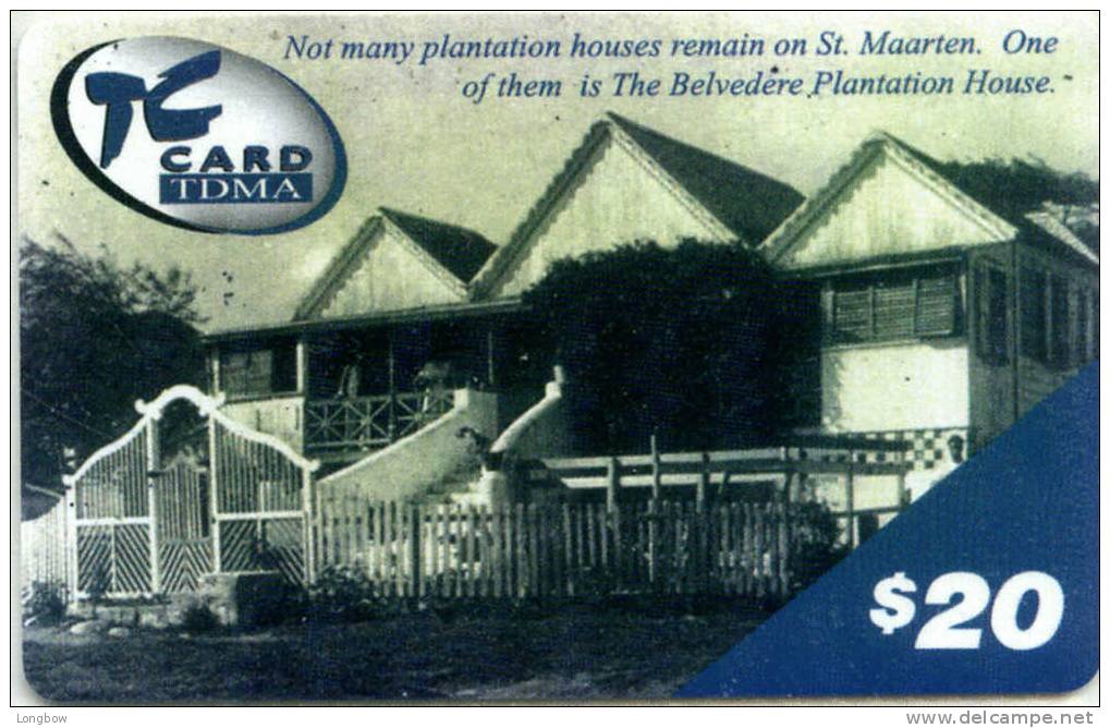 ST.MAARTEN-PREPAID CELLULAR CARD-THE BELVEDERE PLANTATION HOUSE - Autres - Océanie