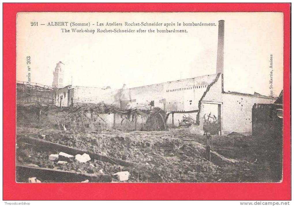 CPA 261 ALBERT LES ATELIERS ROCHET-SCHNEIDER APES LE BOMBARDMENT MORE FRANCE CARDS LISTED - Albert