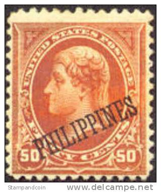 US Philippines #219 Mint Hinged 50c Overprint From 1899-1901 - Philippines