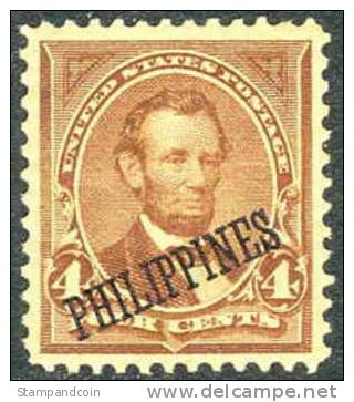 US Philippines #220 XF/SUPERB Mint Hinged 4c Overprint From 1899-1901 - Philippines