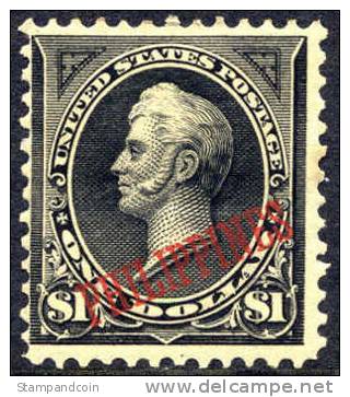 US Philippines #223 Mint Hinged $1 Overprint From 1899-1901 - Filippijnen