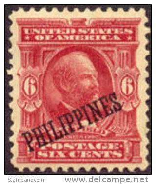 US Philippines #231 XF Mint Hinged 6c Overprint From 1899-1901 - Filippine