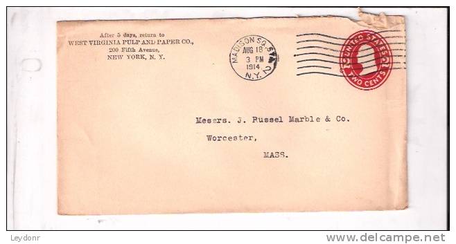 George Washington U91 - West Virginia Pulp And Paper Co., New York, N.Y. 1914 - Messrs. J. Russel Marble & Co.,Worcester - 1901-20