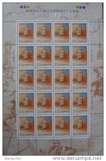 1995 Louis Pasteur Stamp Sheet Medicine Microbiology Health Microbiologist - Química