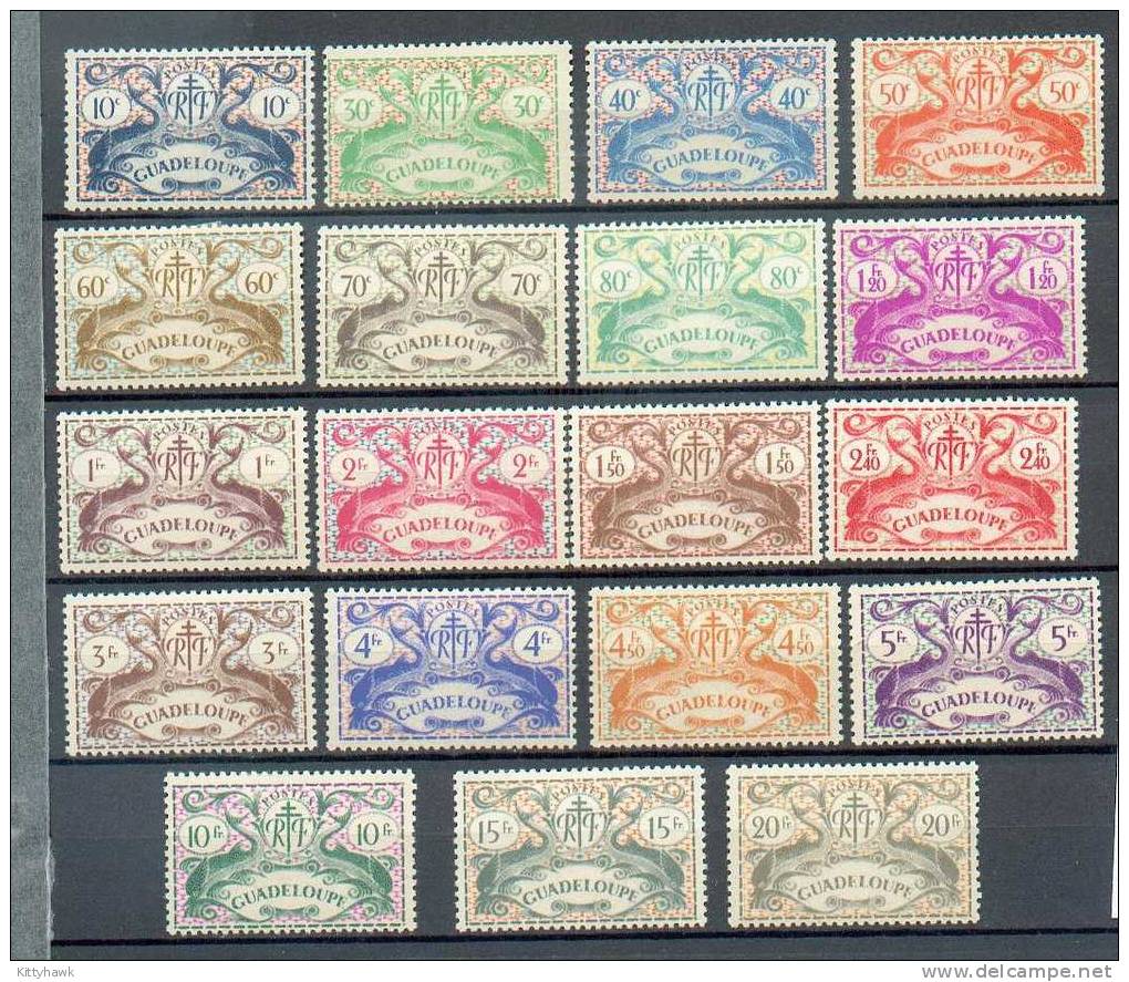 GUAD 314 - YT 179 à 196 * - Charnières Complètes - Unused Stamps