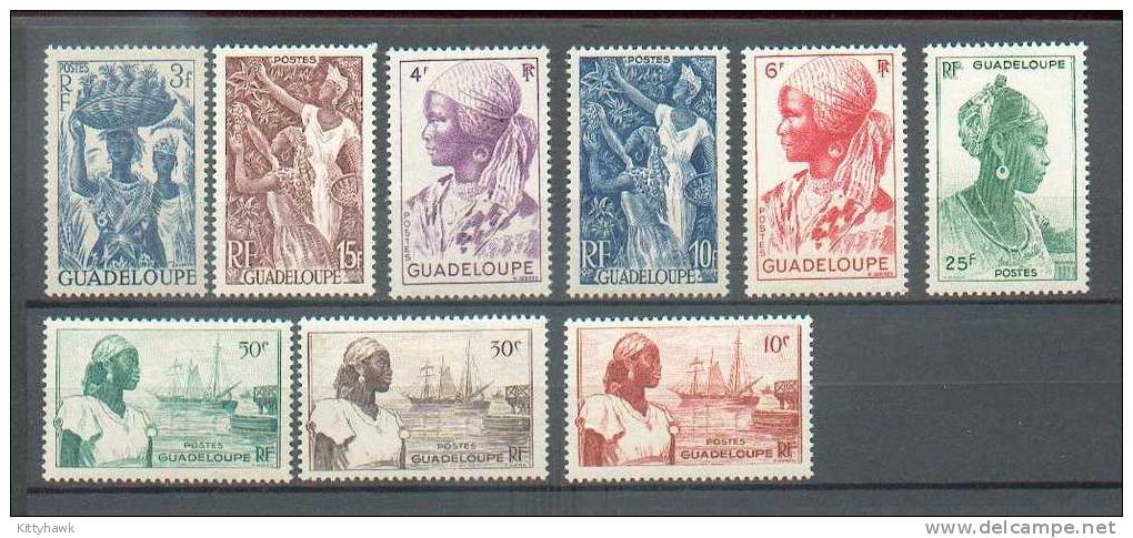 GUAD 318 - YT 197 à 213 * - Charnières Complètes - Unused Stamps