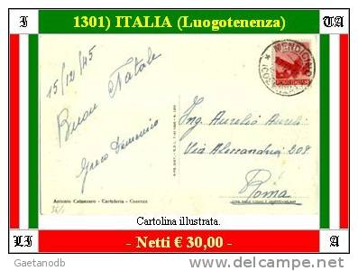 Mendicino 01301 (Luogotenenza) - Cartolina Illustrata Di Cosenza. - Marcophilia