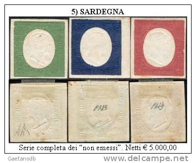 Sardegna 005 - Sassone: N. 10, 11, 12 (+) - NON EMESSI - Privi Di Difetti Occulti. - Sardegna