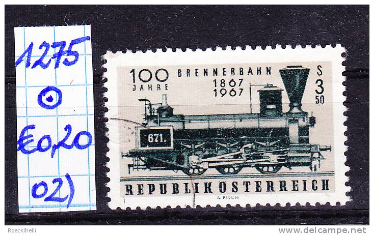 23.9.1967 - SM  "100 Jahre Brennerbahn" -  O Gestempelt   - Siehe Scan  (1275o 01-08) - Gebruikt