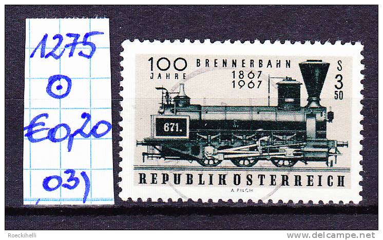 23.9.1967 - SM  "100 Jahre Brennerbahn" -  O Gestempelt   - Siehe Scan  (1275o 01-08) - Gebruikt