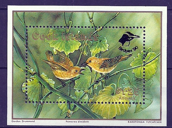 Cook Islands 1989 Birds Oiseaux  Aves WWF Protected Fauna Rarotonga Fruit Dove Birdpex 90 Mini Sheet MNH - Tauben & Flughühner