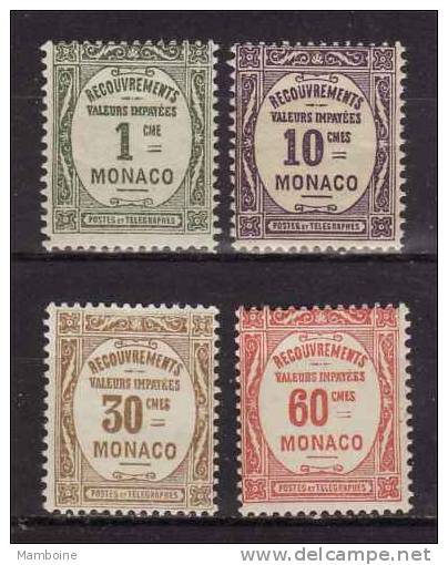 MONACO Taxe1929 =  N°13 .16 Neuf X X Serie Compl. - Taxe