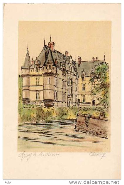 AZAY LE RIDEAU   - Signature Au Crayon : Lecoux (VP 131) - Lithographies