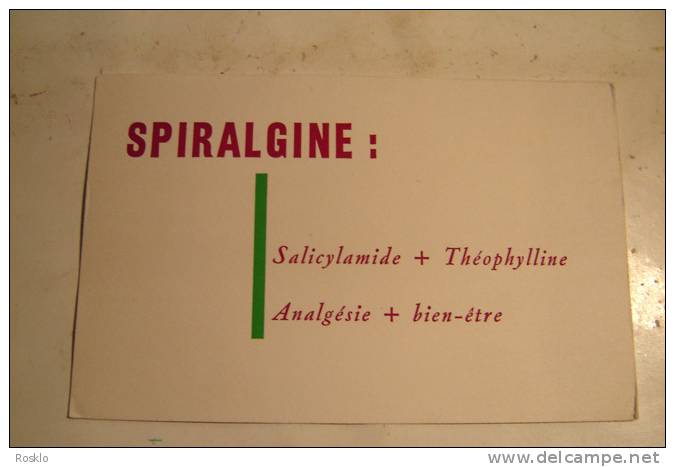 BUVARD PUBLICITAIRE 1950/60 / MEDICAMENT/ SPIRALGINE - Chemist's