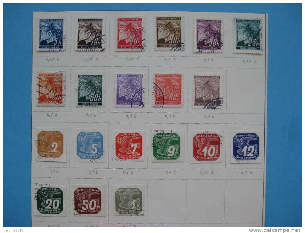 Timbres Allemagne : BOHMEN MAHREN CECHY A MORAVA - Used Stamps