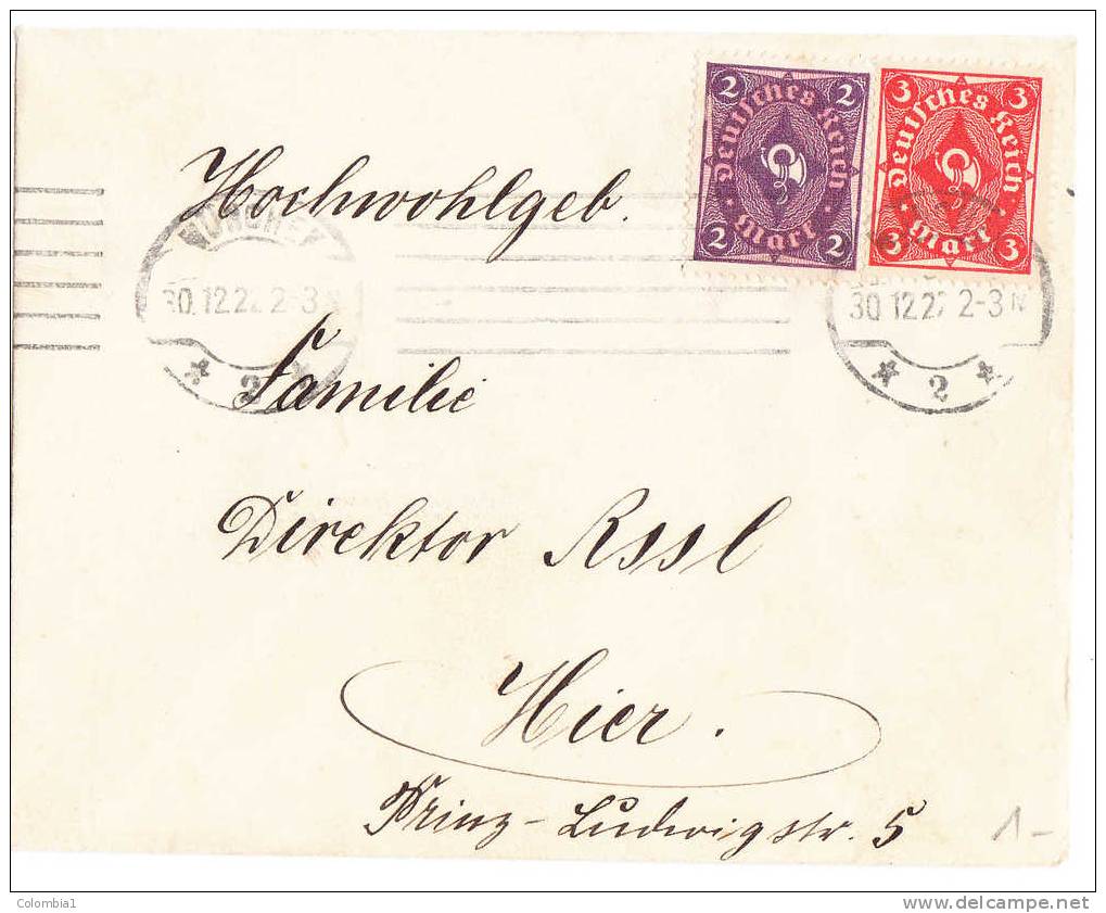 ALLEMAGNE Lettre De MUNCHEK  Du 30/12/1927 - Covers & Documents