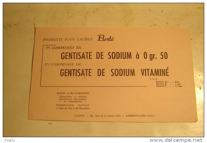 BUVARD PUBLICITAIRE 1950/60 / MEDICAMENT/ GENTISANE DE SODIUM - Chemist's