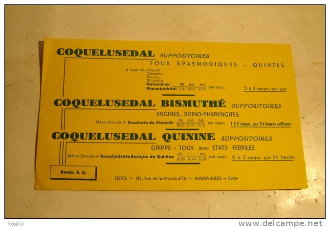 BUVARD PUBLICITAIRE 1950/60 / MEDICAMENT/ COQUELUSEDAL - Chemist's