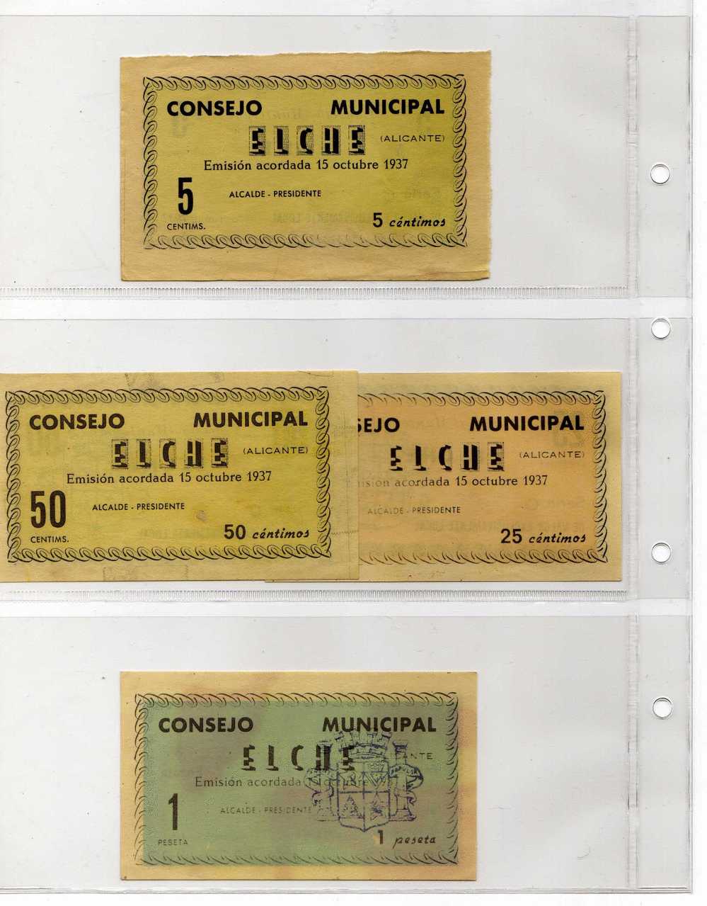 Billets Locaux D´ Espagne ELCHE - Collections