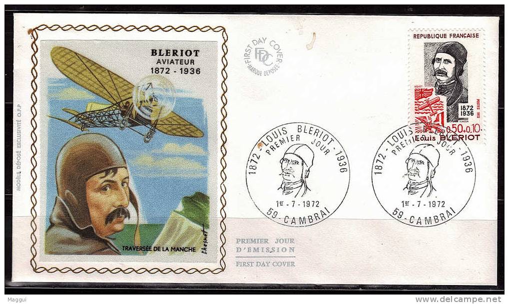 FRANCE  FDC  Sur Soie    Avion - Louis Bleriot - Airplanes