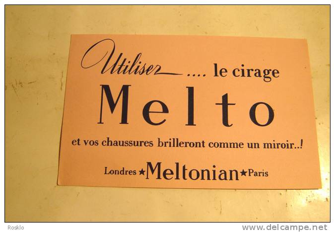 BUVARD PUBLICITAIRE 1950/1960 / CIRAGE MELTO - C