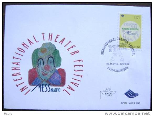 1998 BOSNIA AND HERZEGOVINA FDC BOSNA INTERNATIONAL THEATER FESTIVAL SARAJEVO EUROPA CEPT - Theater