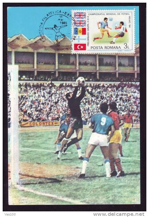 Romania 1986 Very Rare Maximum Card With Football Camp.World Mexic 1986  . - 1986 – México