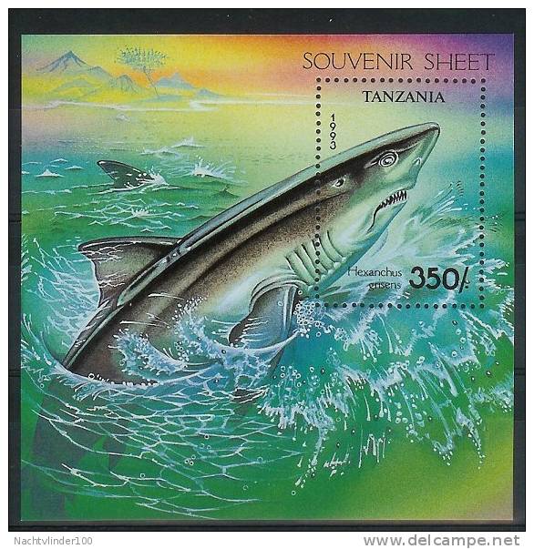 Mua840 FAUNA ´VISSEN FISH FISCHE´ HAAI SHARK HAI MARINE LIFE STAMPS TANZANIA 1993 PF/MNH  VANAF1EURO - Marine Life