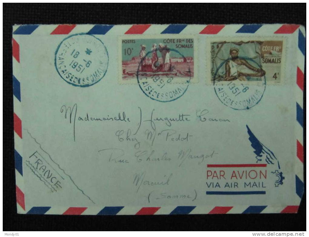2667 France  Cote Française Somalis Somalie 1951 Cad Bleu Puit Récolte Nouriture Riz - Altri & Non Classificati