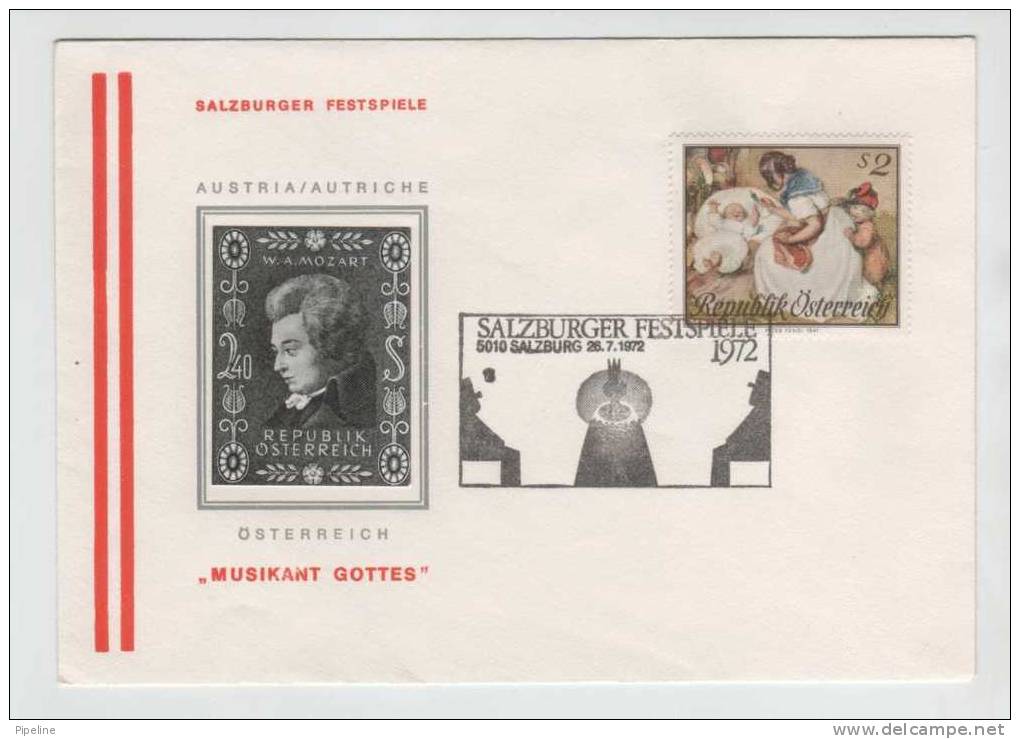 Austria Cover SALZBURGER FESTSPIELE 26-7-1972 With Cachet - Storia Postale