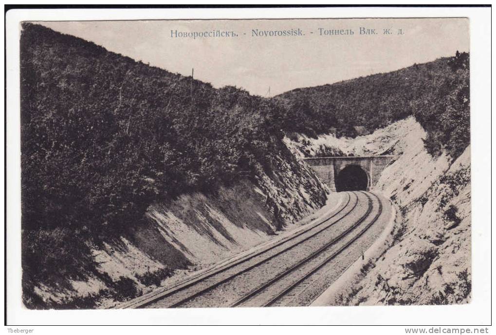 Russia 1912 Picture Postcard Novorossiisk Vokzal Train Station Black Sea To Moscow Gubernia, Motif Train Tunnel (e03) - Covers & Documents