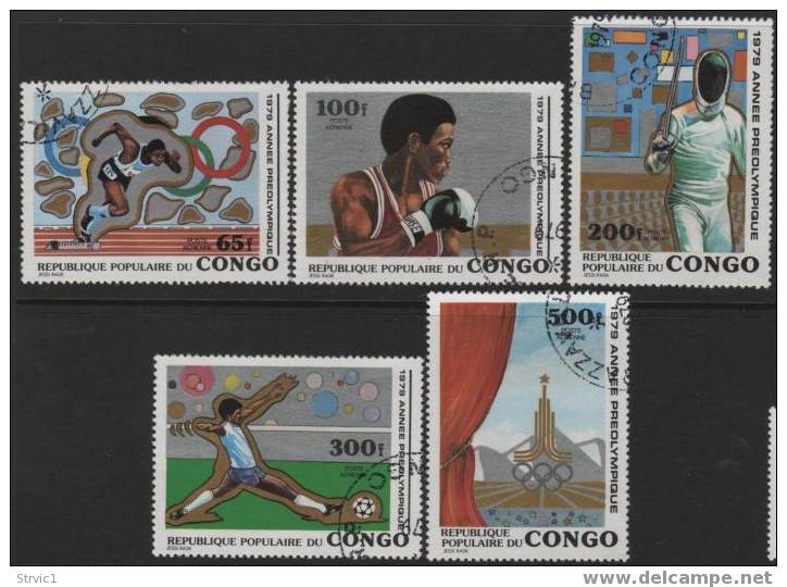 Congo Republic,Scott #C256-60  Used Olympics 1979 - Used